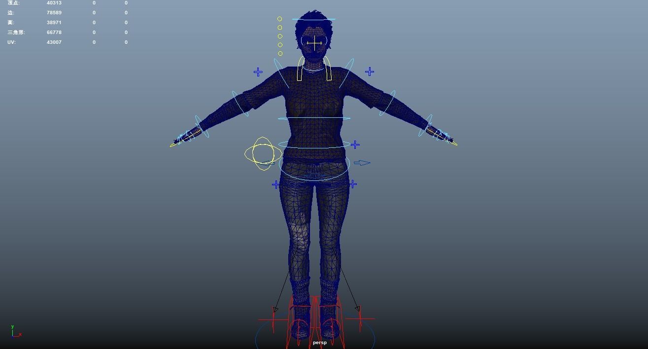 Apocalypse Female Rigged Low-poly 3D model_8
