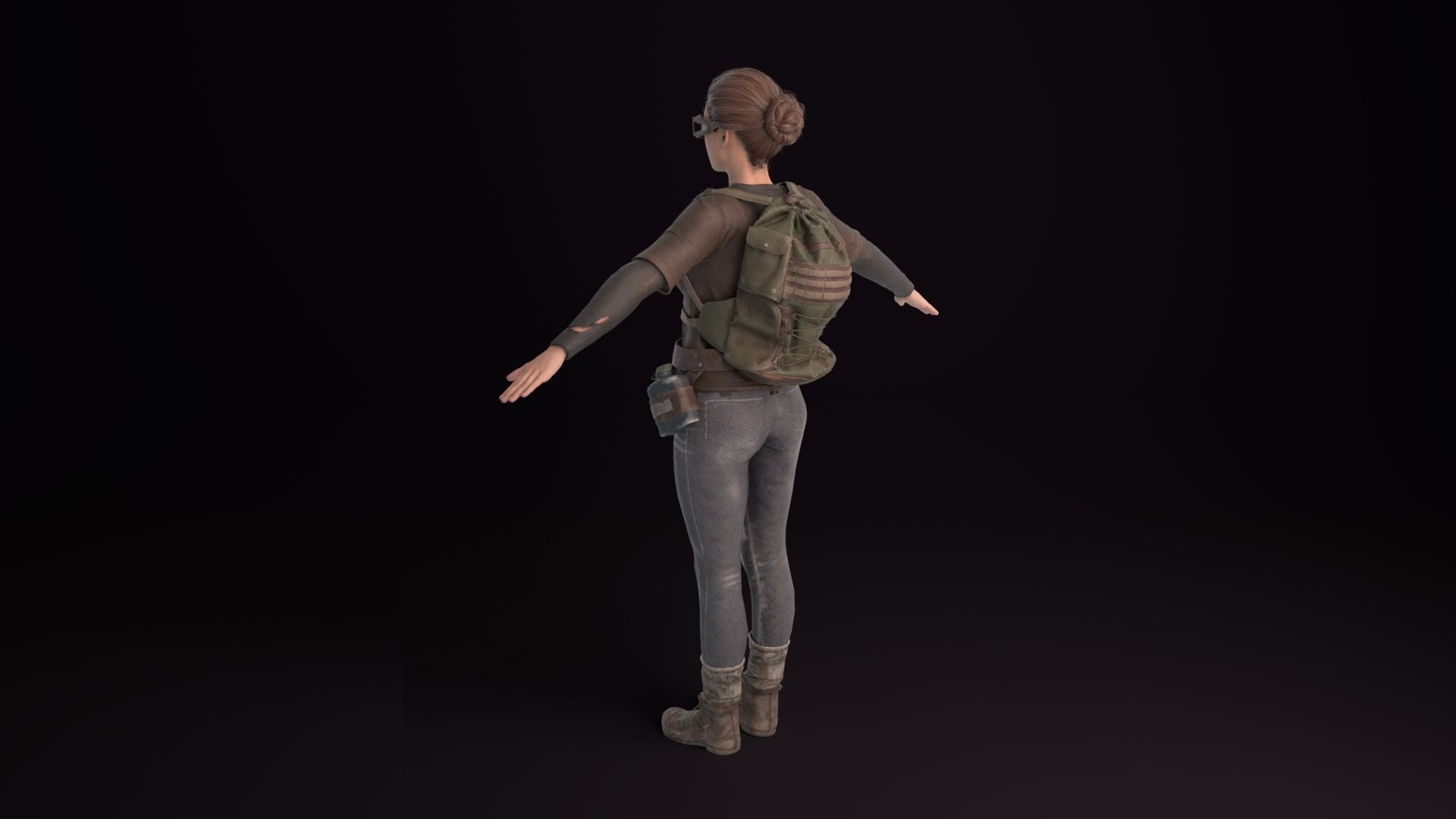 Apocalypse Female Rigged Low-poly 3D model_2