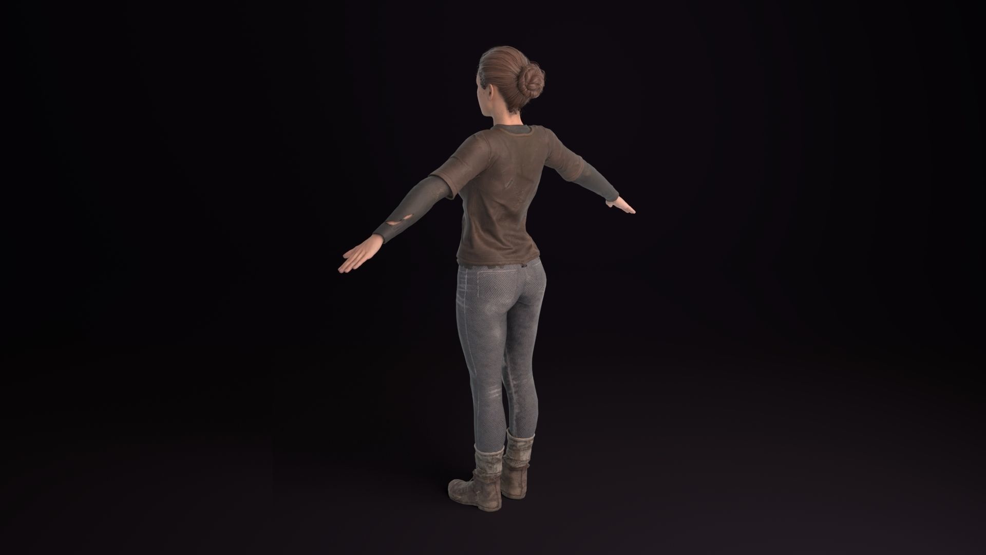 Apocalypse Female Rigged Low-poly 3D model_5