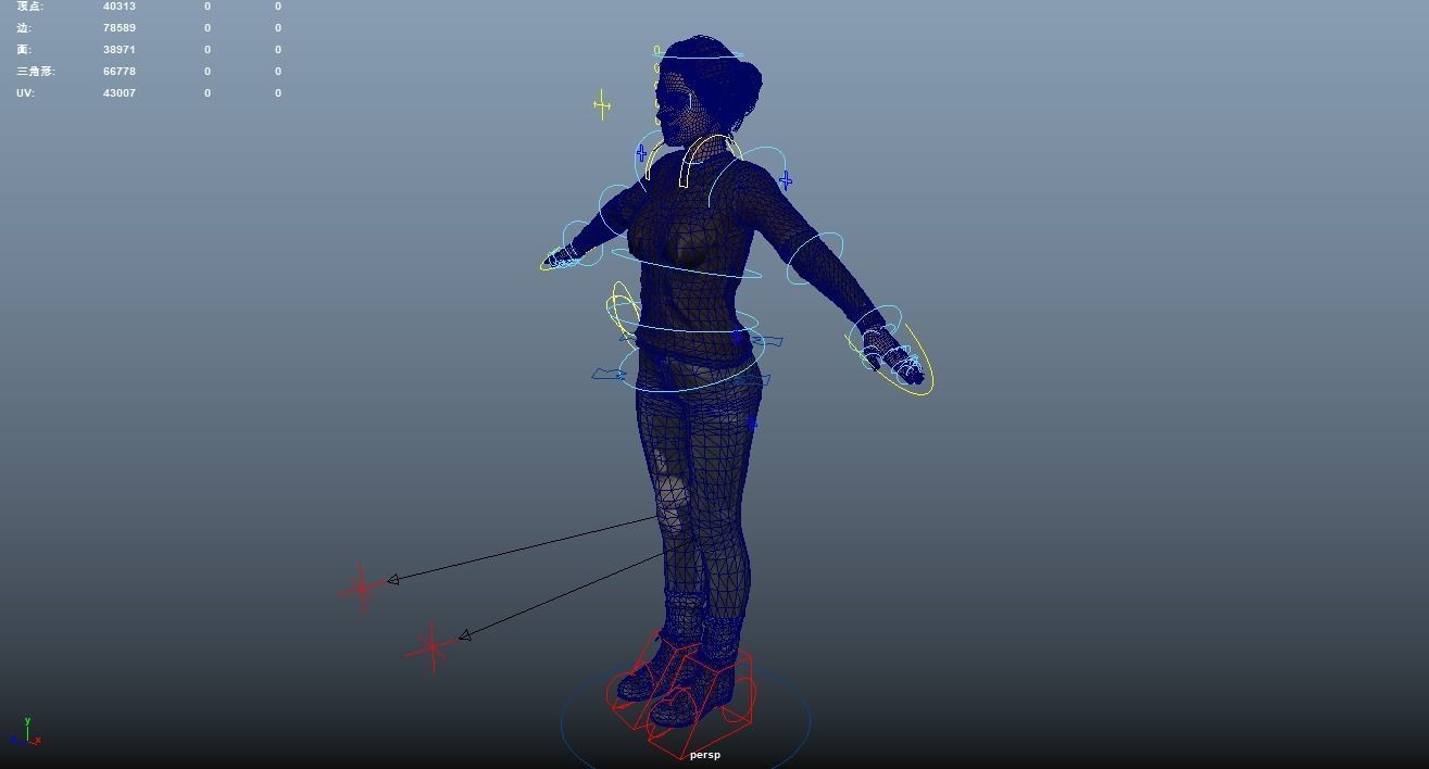 Apocalypse Female Rigged Low-poly 3D model_9