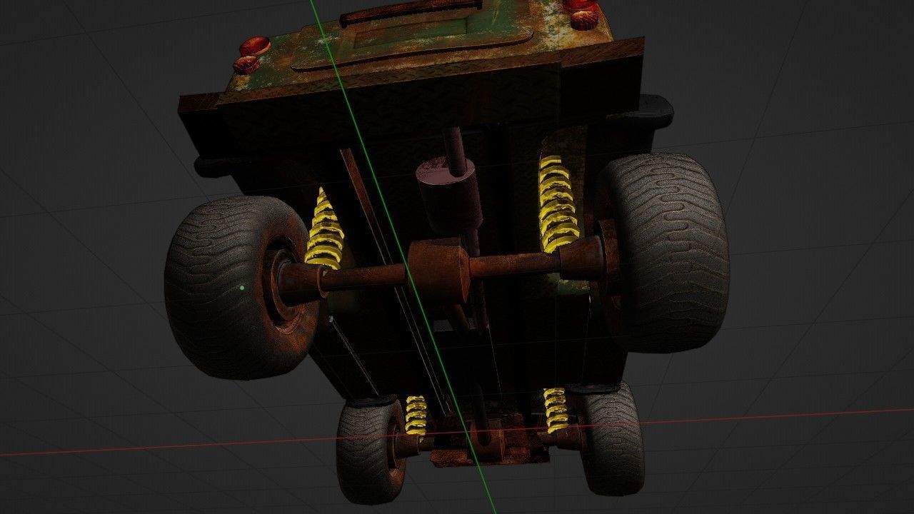 off road vehicle Low-poly 3D model_9