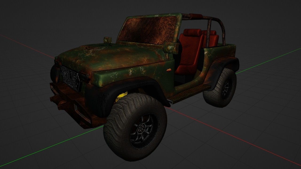 off road vehicle Low-poly 3D model_12