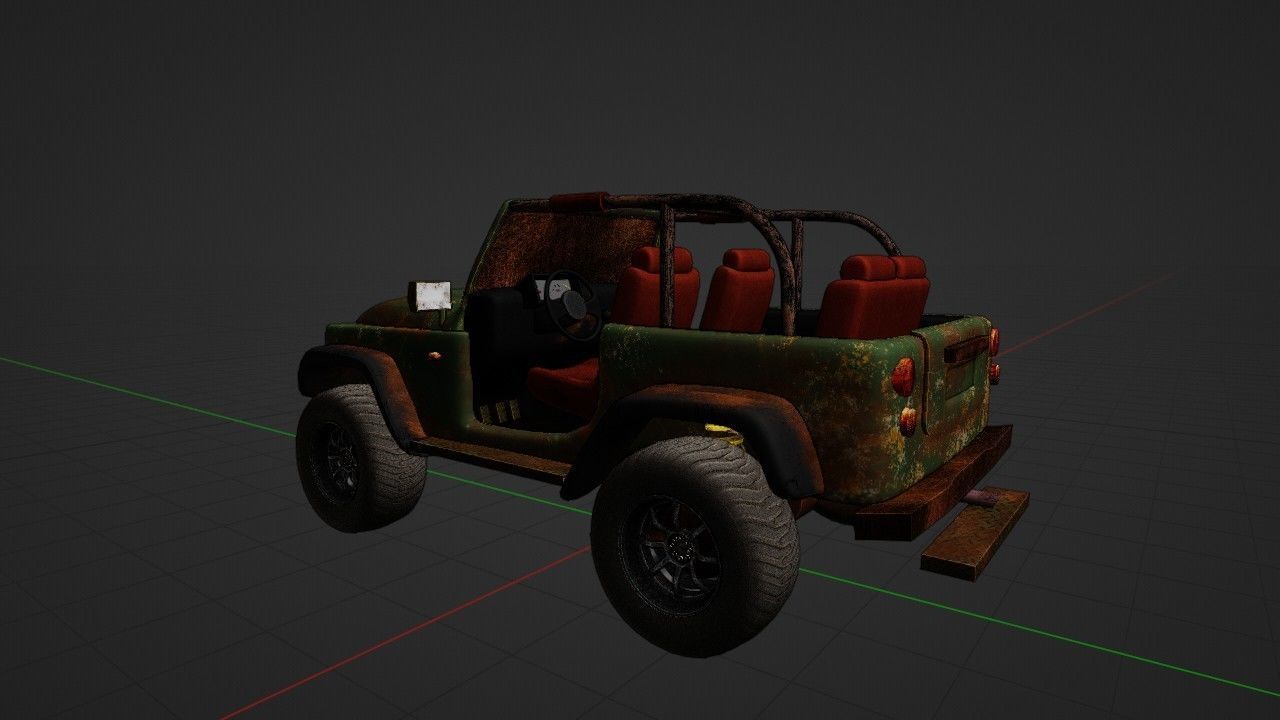 off road vehicle Low-poly 3D model_14