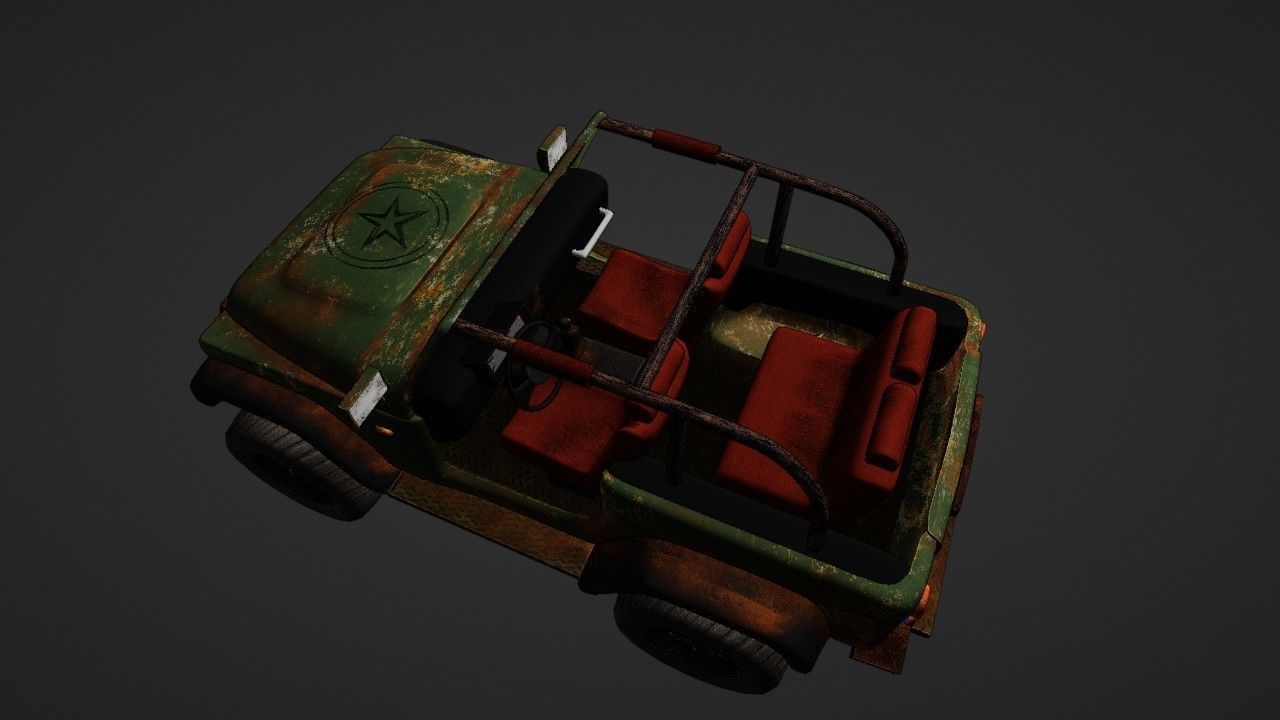 off road vehicle Low-poly 3D model_10