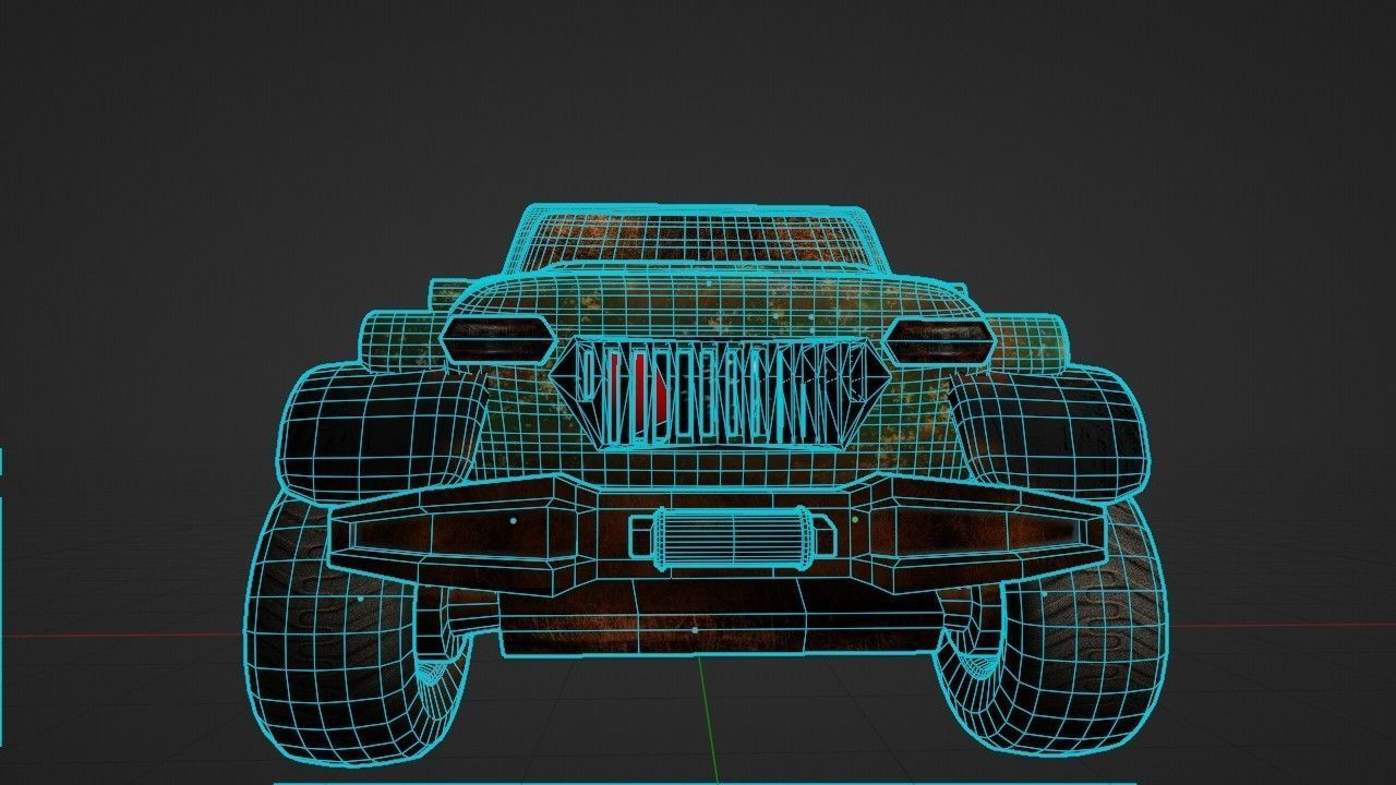 off road vehicle Low-poly 3D model_13