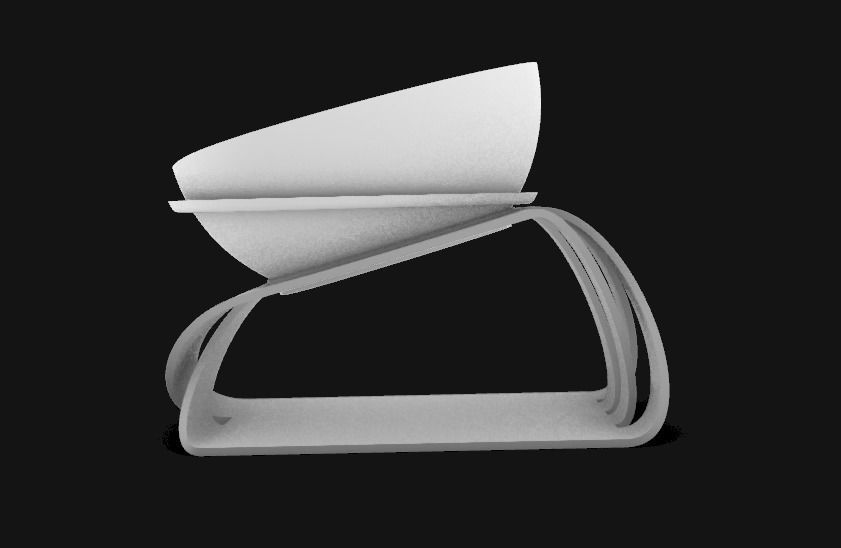 Ergonomic cat bowl pet 3D print model_3