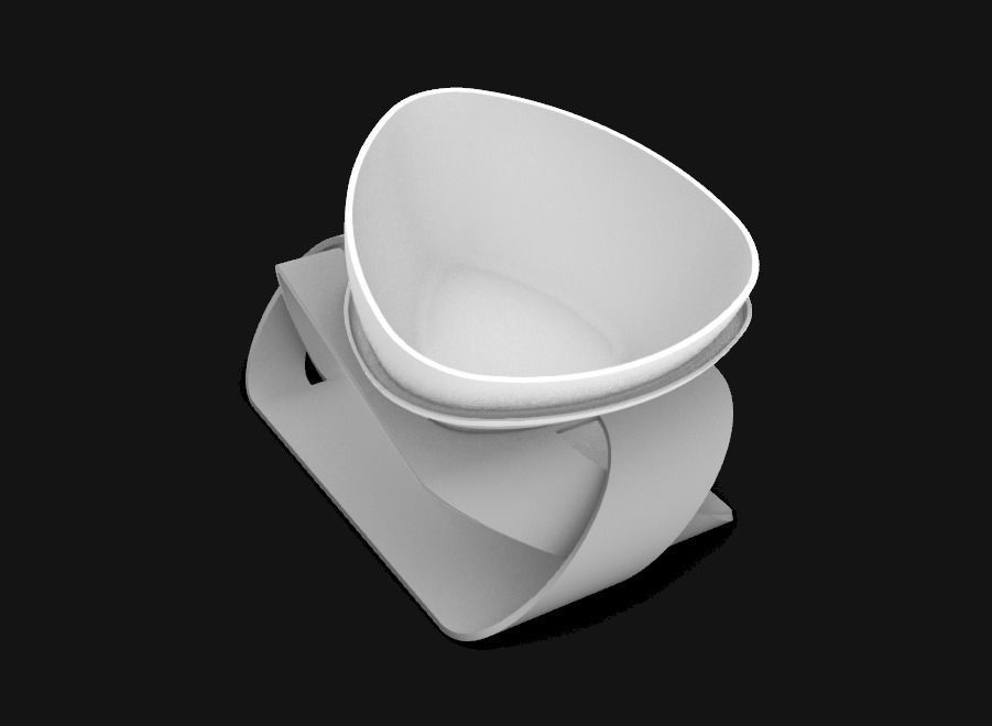 Ergonomic cat bowl pet 3D print model_2
