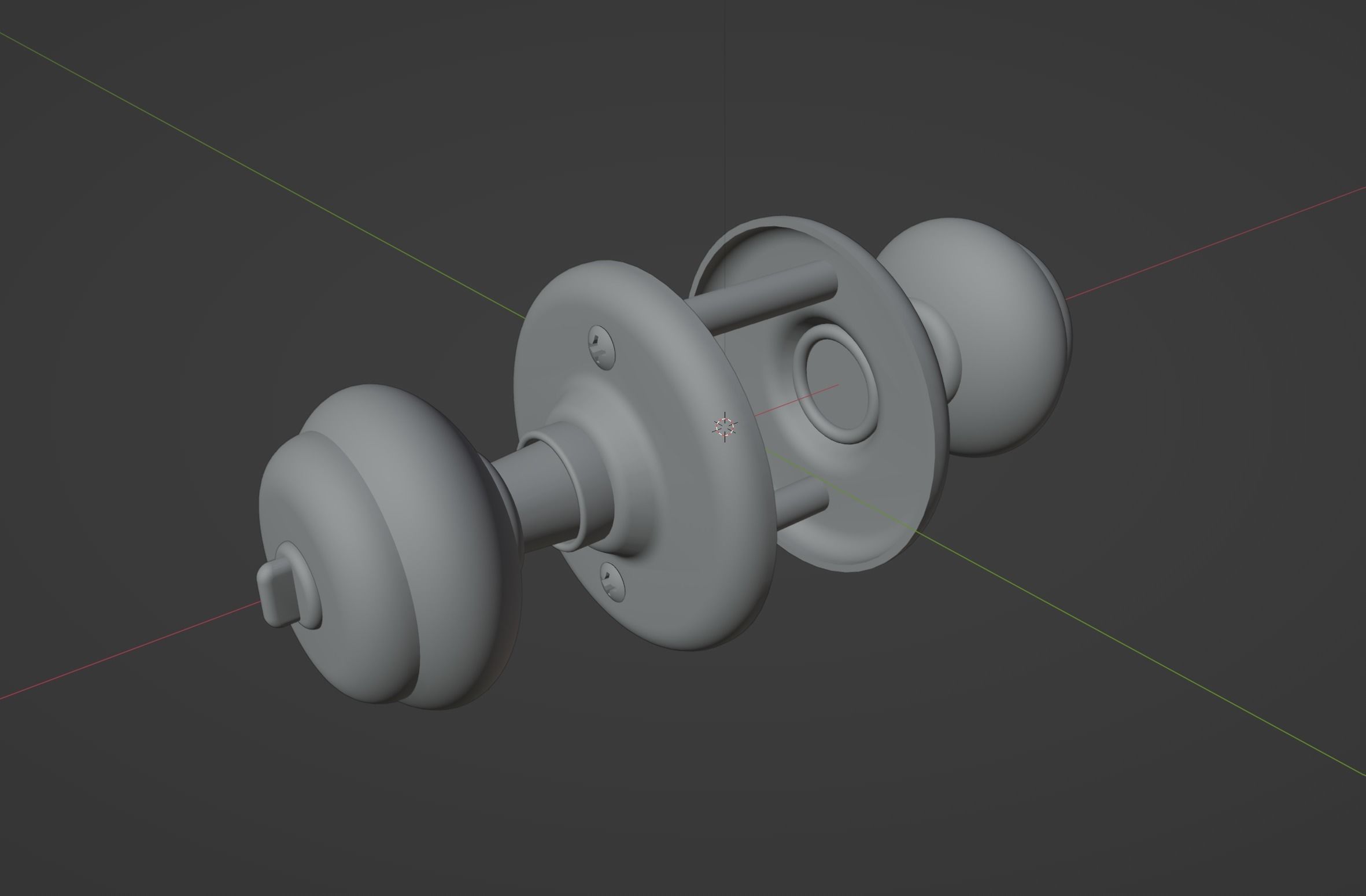 Standard door knob Free 3D model_7