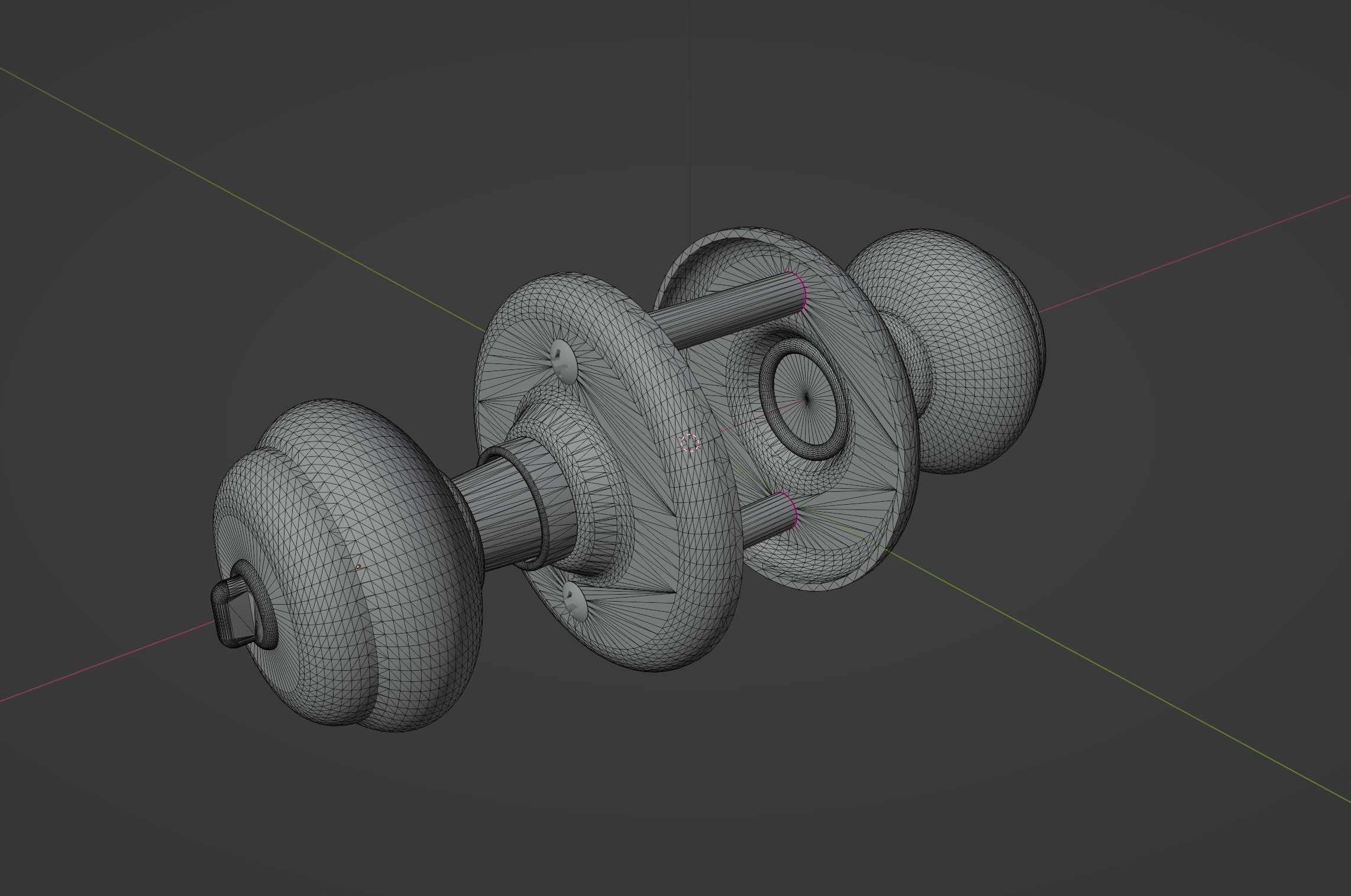 Standard door knob Free 3D model_8