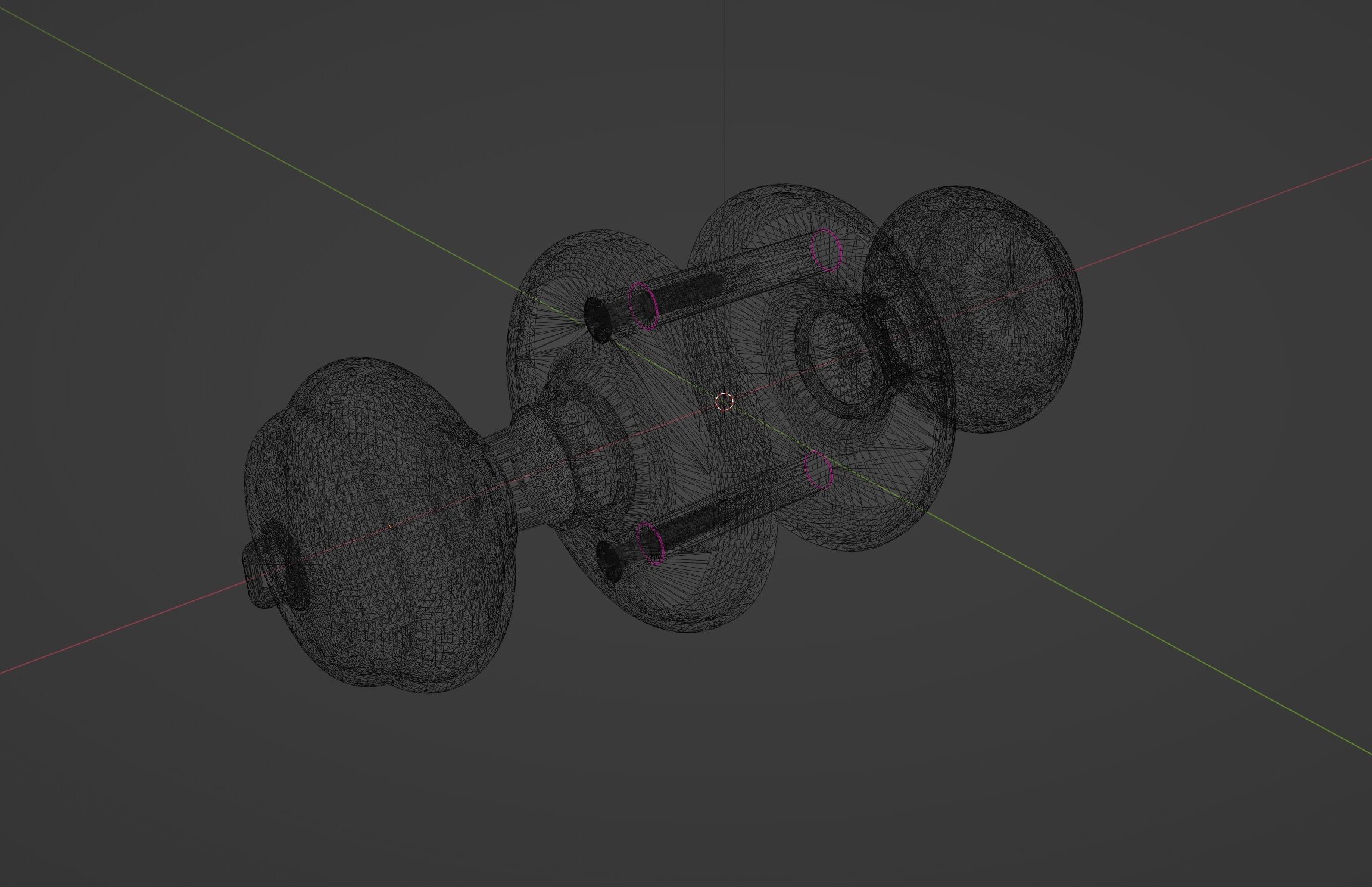 Standard door knob Free 3D model_10