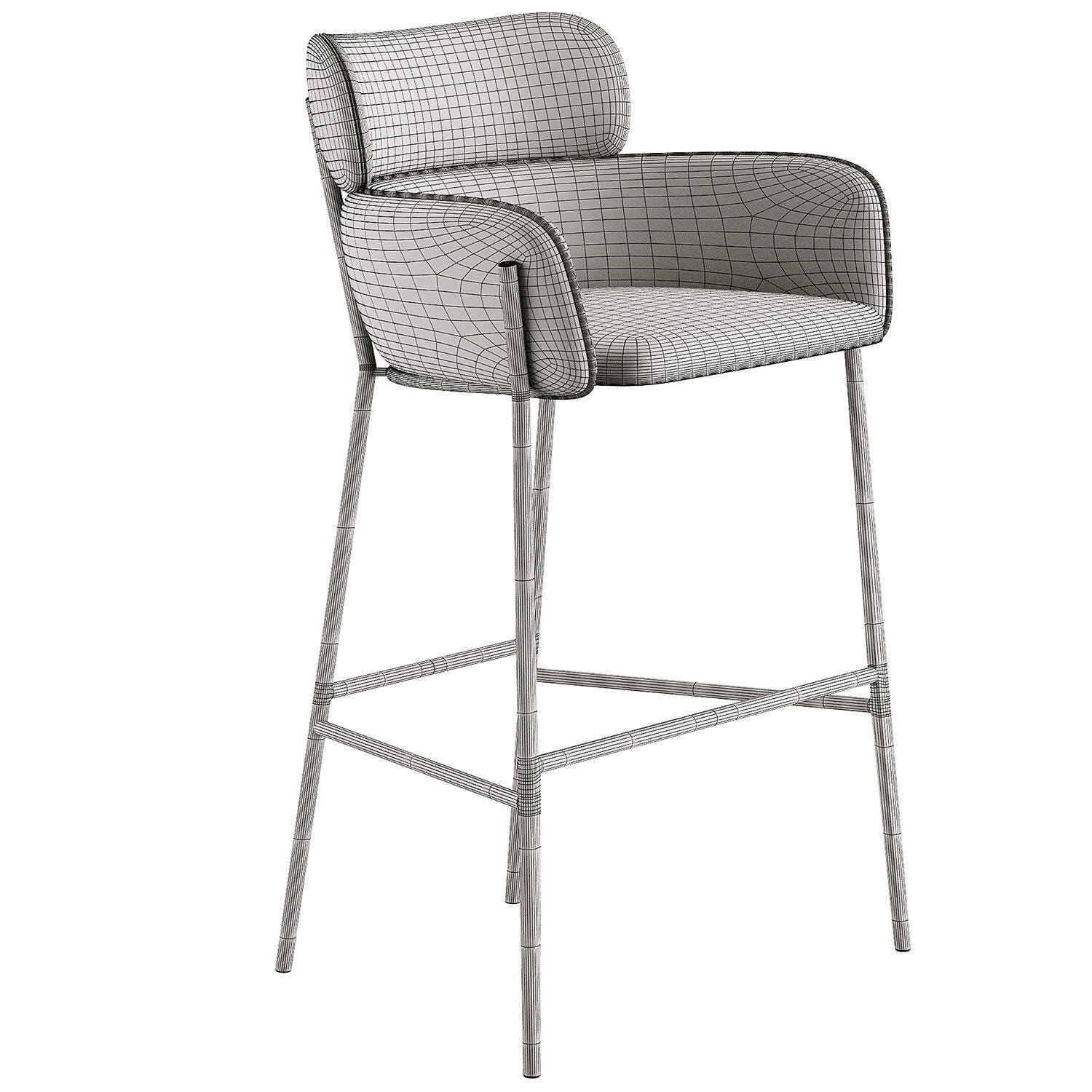 Stool Azalea Bar Stool 3D model_4