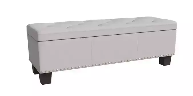 Gray Contemporary Storage Ottoman Bench