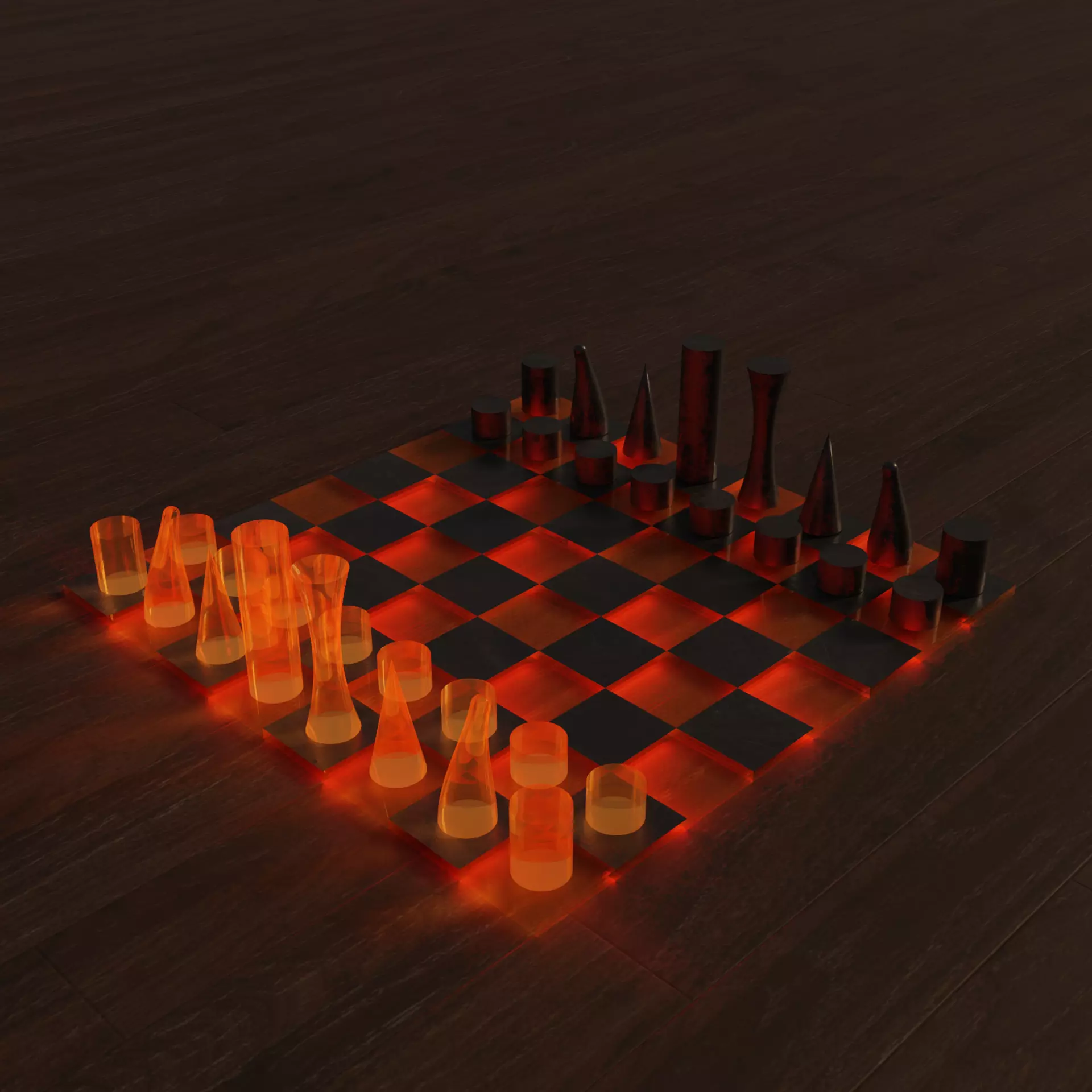 Minimalistic Chess Set 3D model