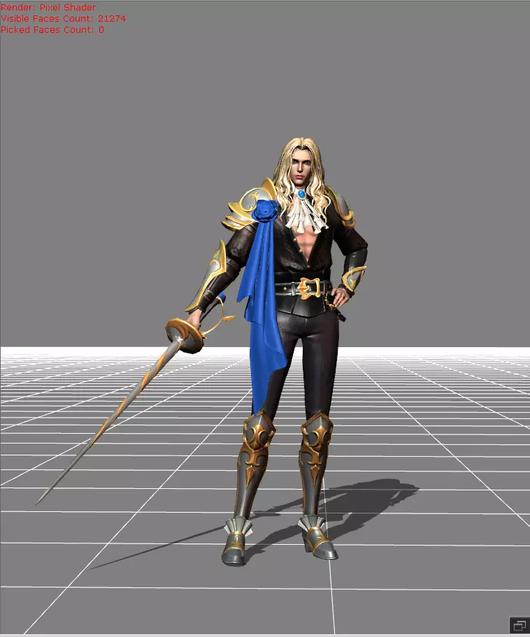 Lancelot Blade of Roses Low-poly 3D model_0