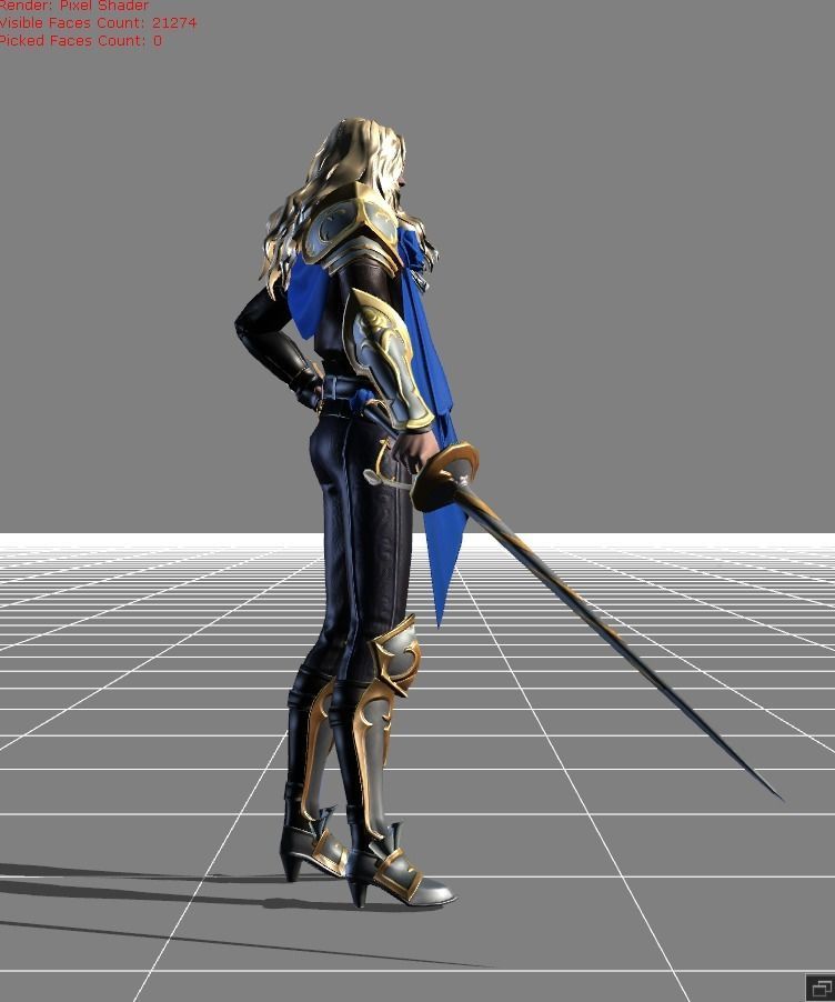 Lancelot Blade of Roses Low-poly 3D model_1