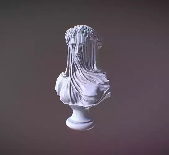Bust Lady with Veil 3D printing mode