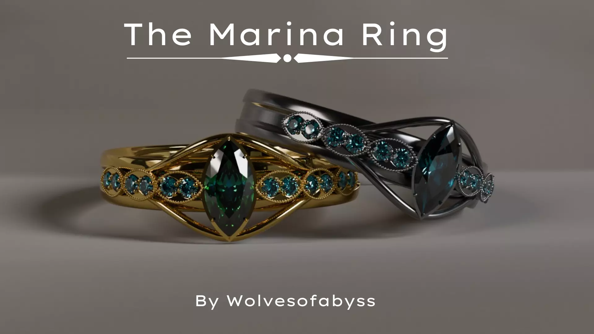 The Marina Ring - Engagement ring Elegant ring 3D Print Model 3D print model