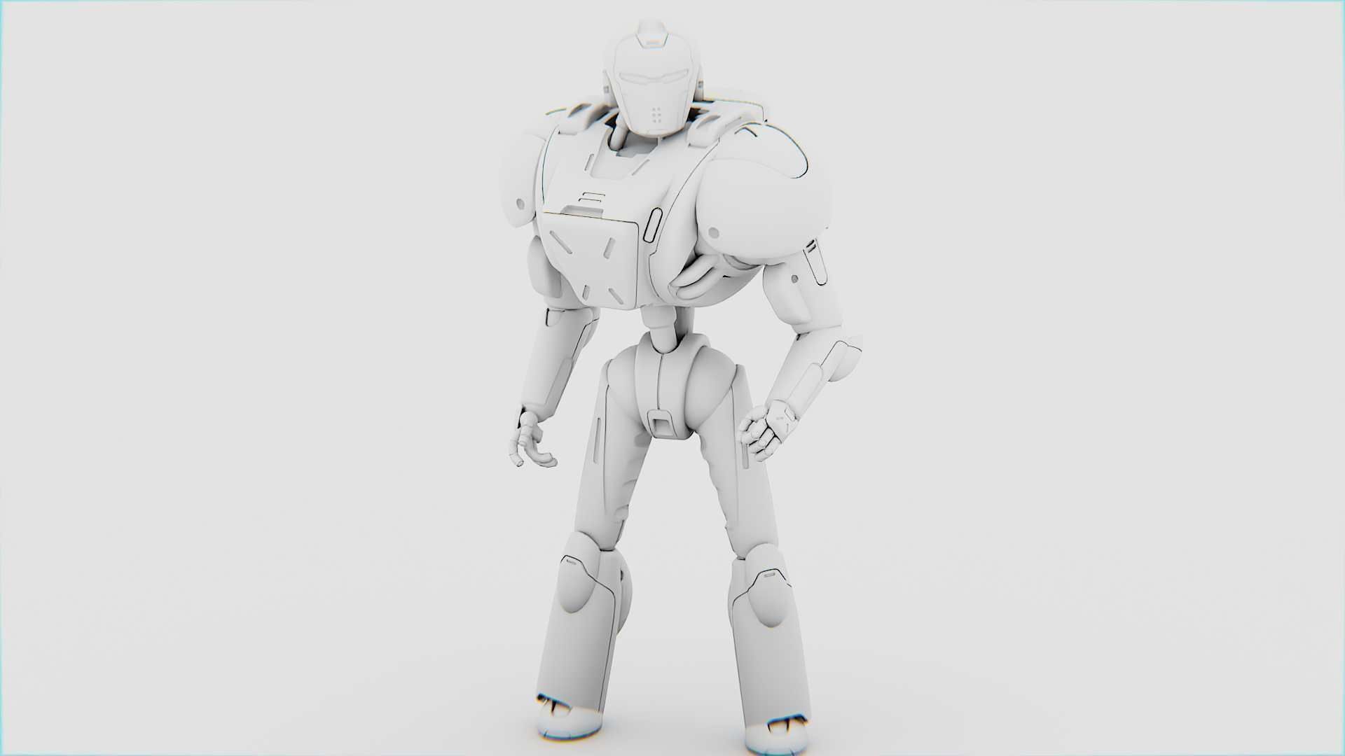 ANDROID MECHA-B RIGGED 3D model_34