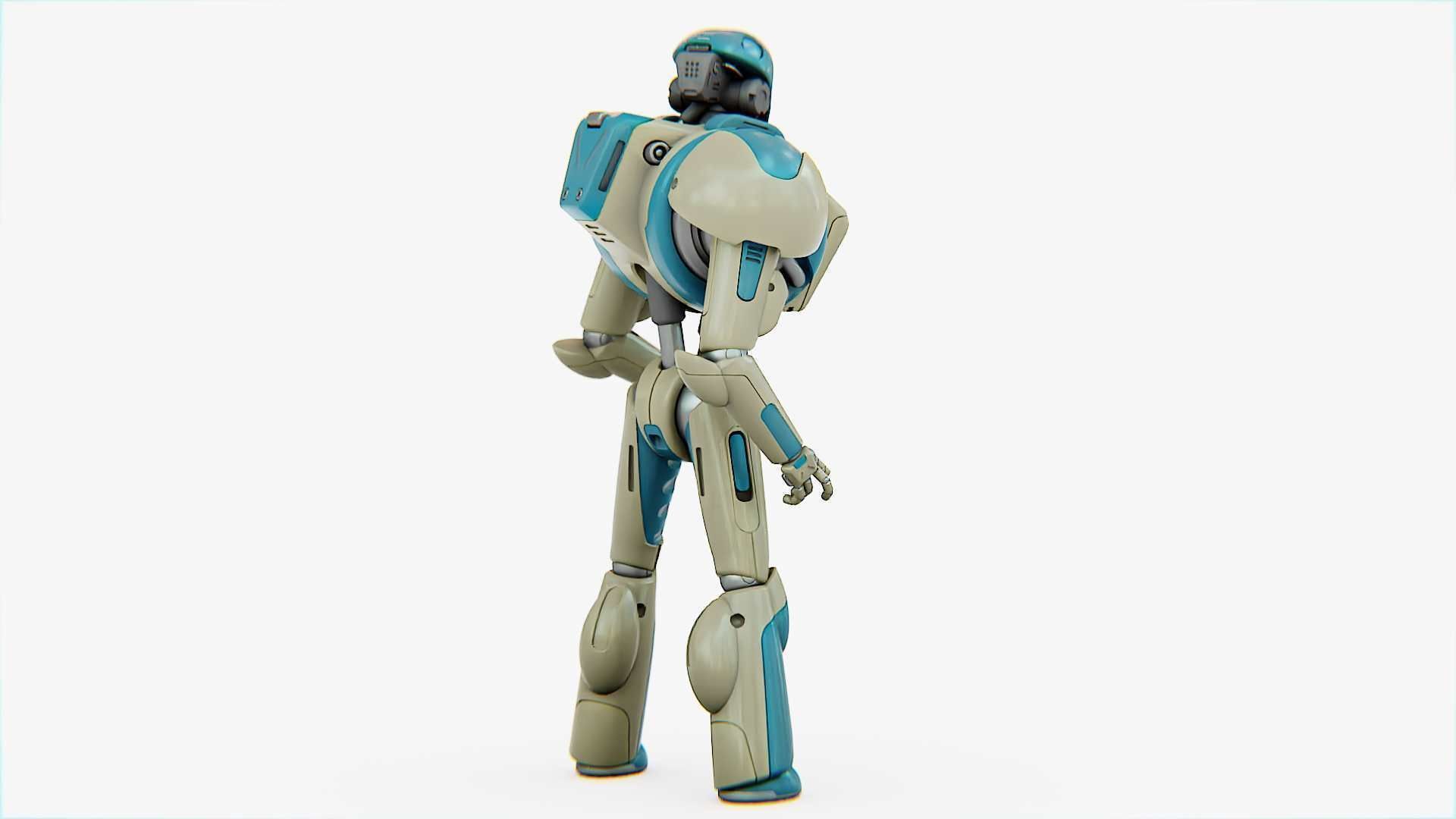 ANDROID MECHA-B RIGGED 3D model_7