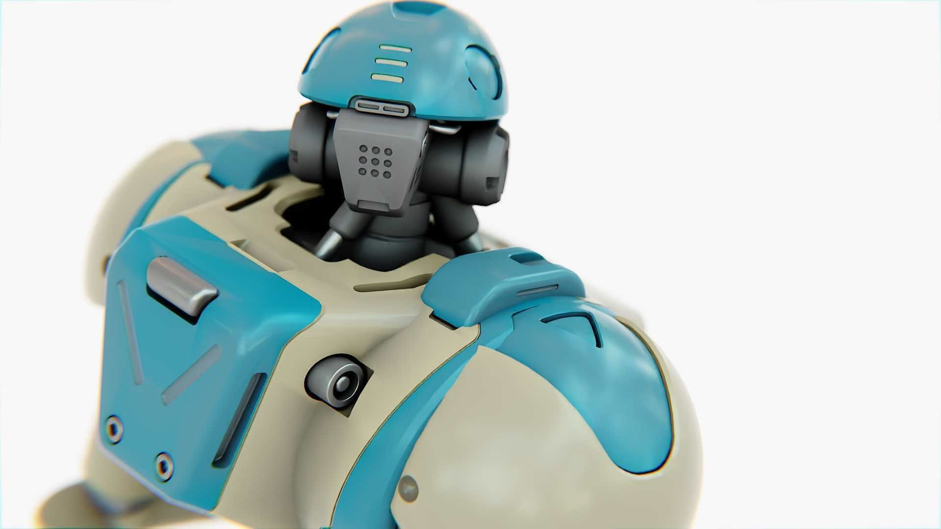 ANDROID MECHA-B RIGGED 3D model_16