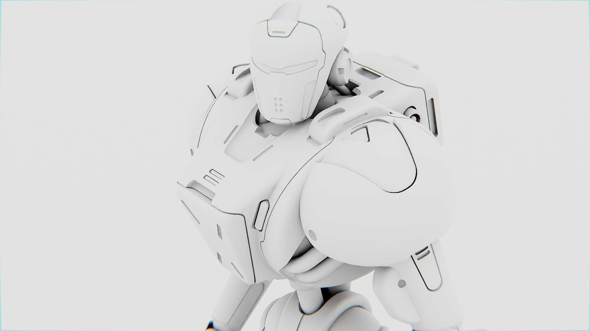 ANDROID MECHA-B RIGGED 3D model_30