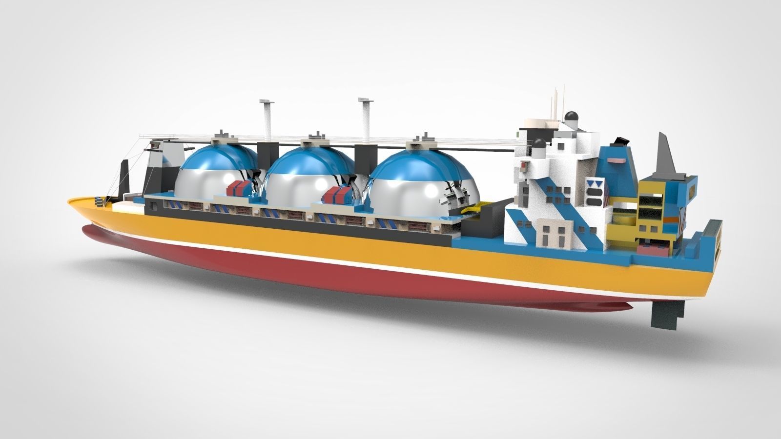 LNG Carrier tangker ship 3D model_5