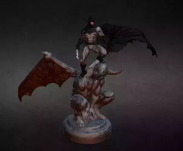 Batman on Devil 3D Model Ready to Print