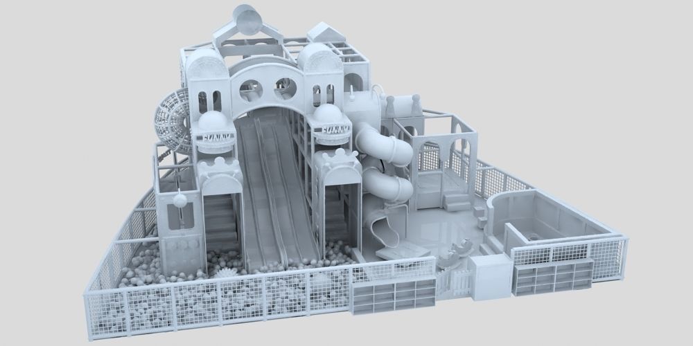 Indoor amusement park 3D model_6