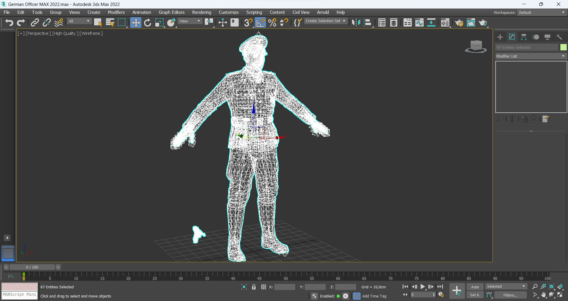 German Officer Low-poly 3D model_14