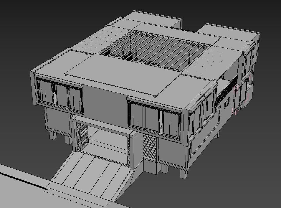 40 ft Five Container Two Story House 3D Model 3ds Max 3D model_8