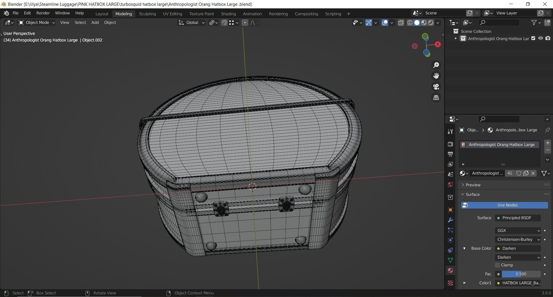 Steamline Anthropologist Orang Hatbox Large 3D model_10