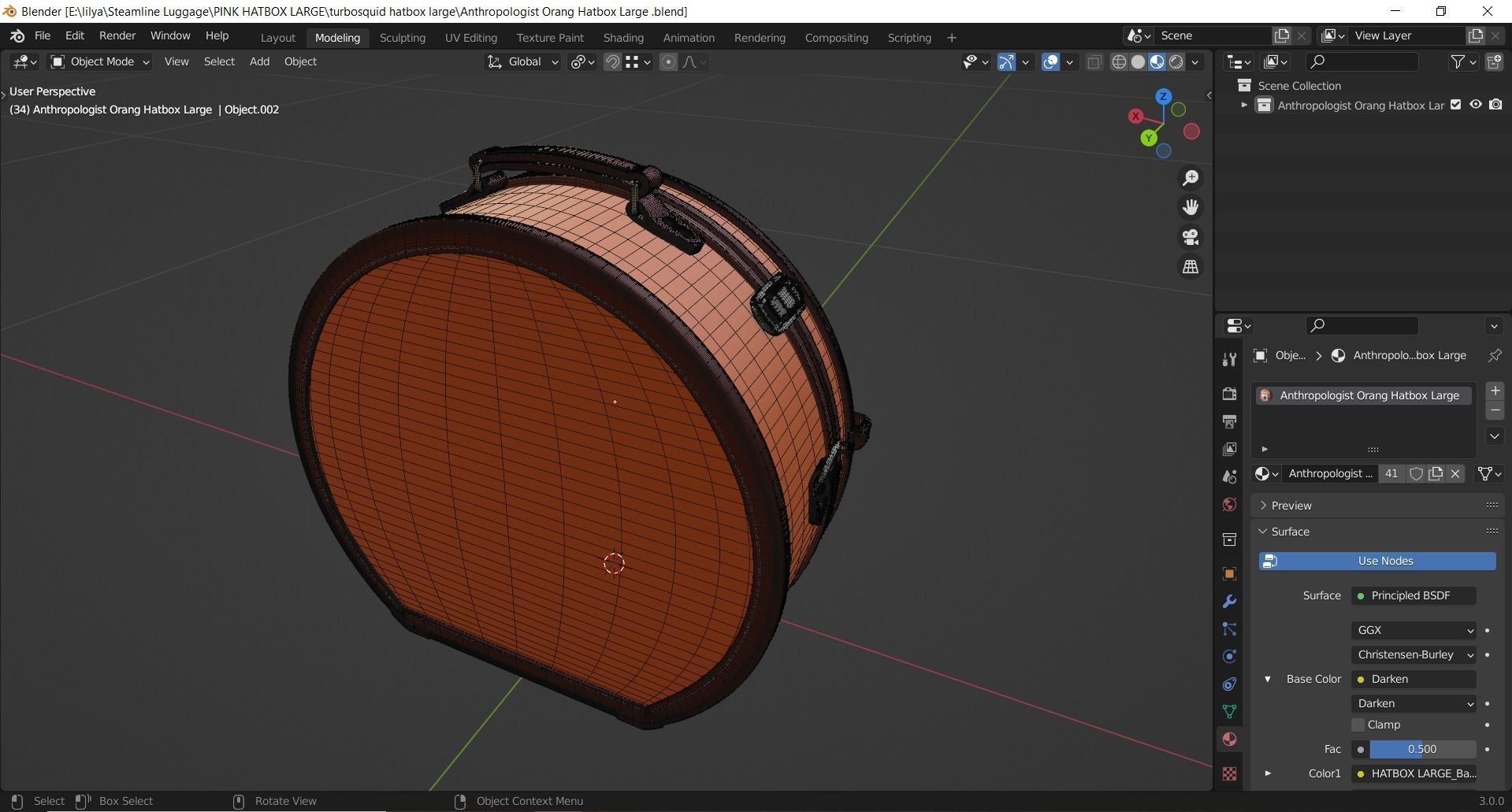 Steamline Anthropologist Orang Hatbox Large 3D model_9