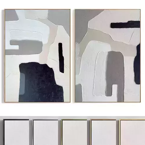 Plaster Two Photo Frame 301 Low-poly 3D model Plaster Two Photo Frame 301 Low-poly 3D model