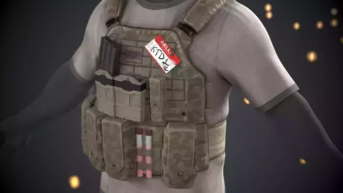 Tactical vest Low-poly 3D model