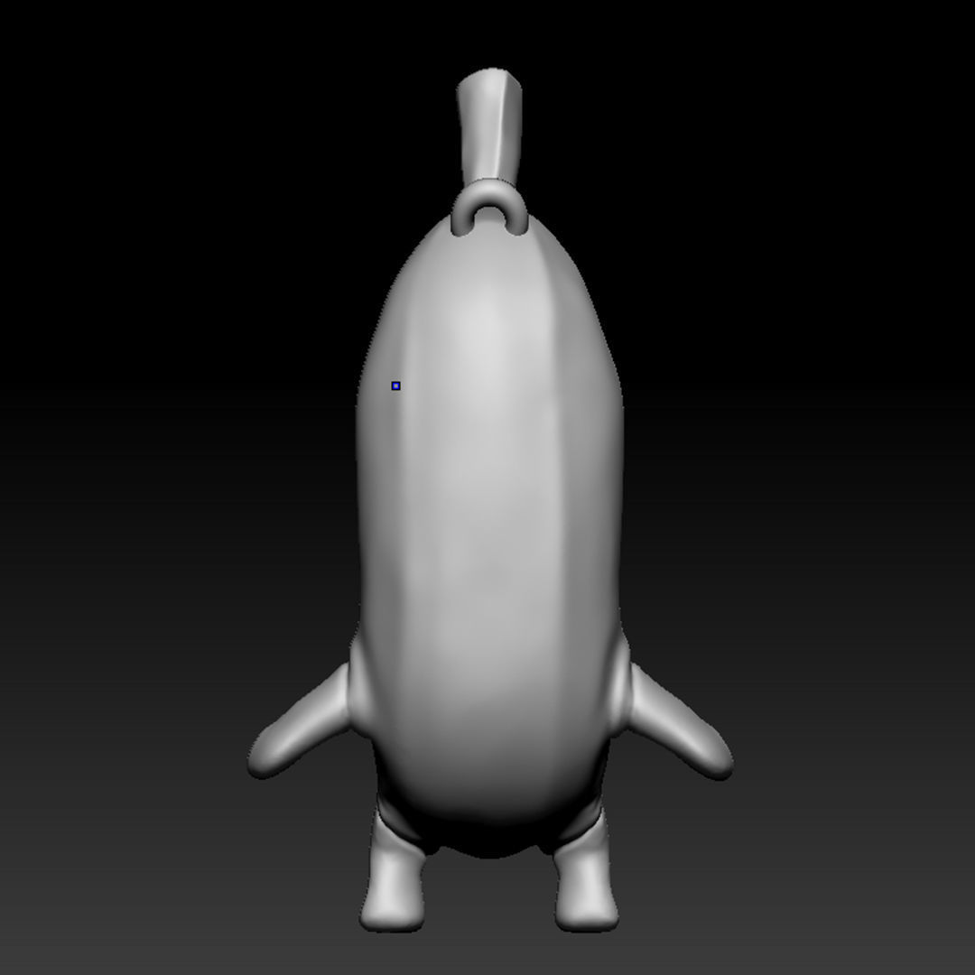 Banana Cat Normal Expression Key Chain Key ring 3D Printable 3D print model_4