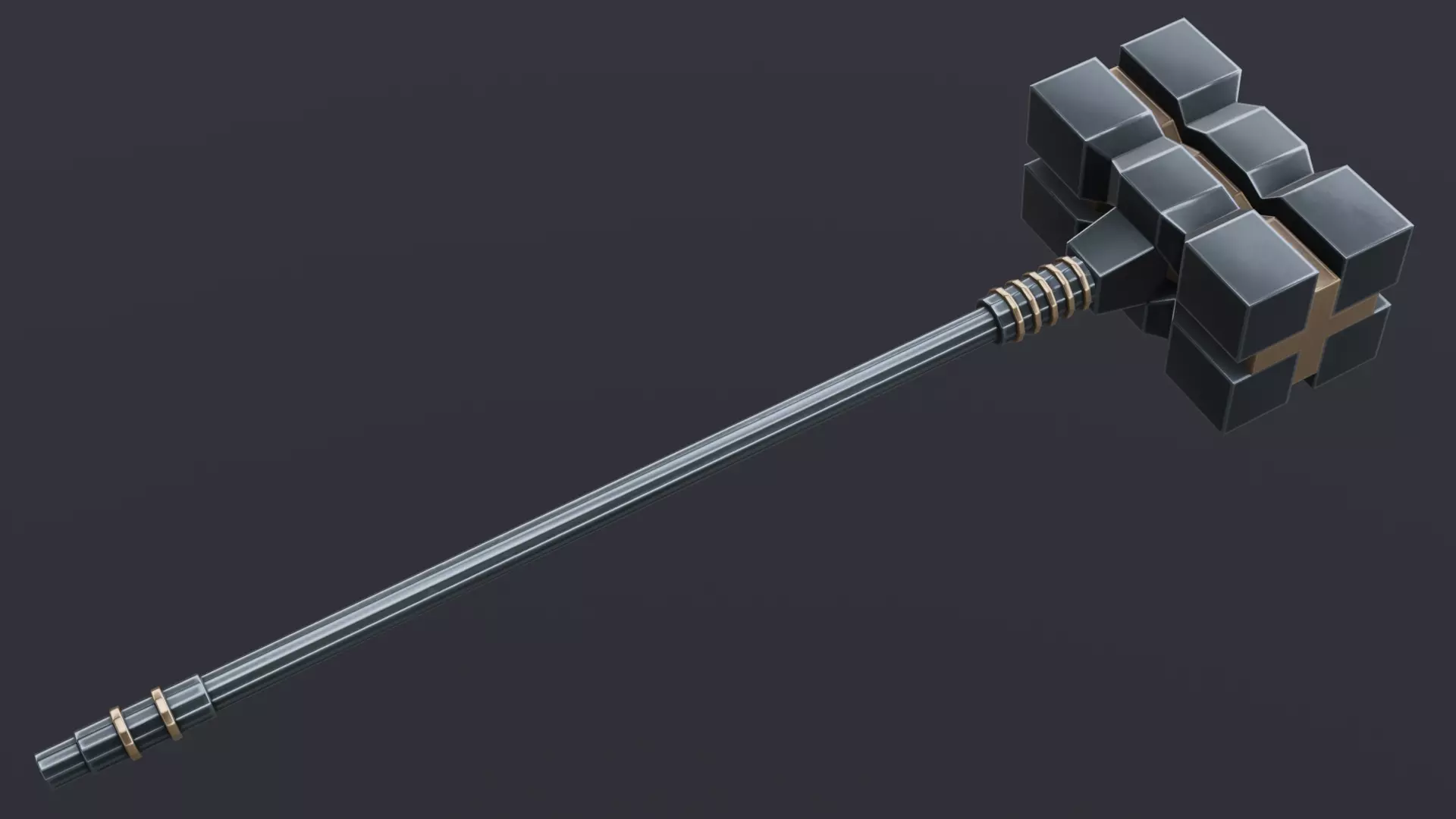 Hammer 05 Low-poly 3D model_0