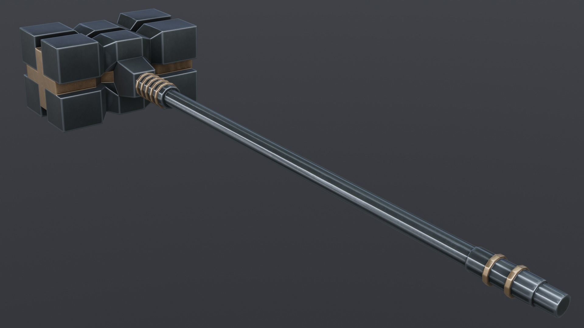 Hammer 05 Low-poly 3D model_2