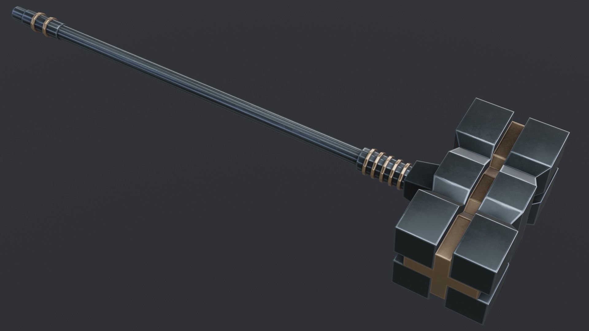 Hammer 05 Low-poly 3D model_1