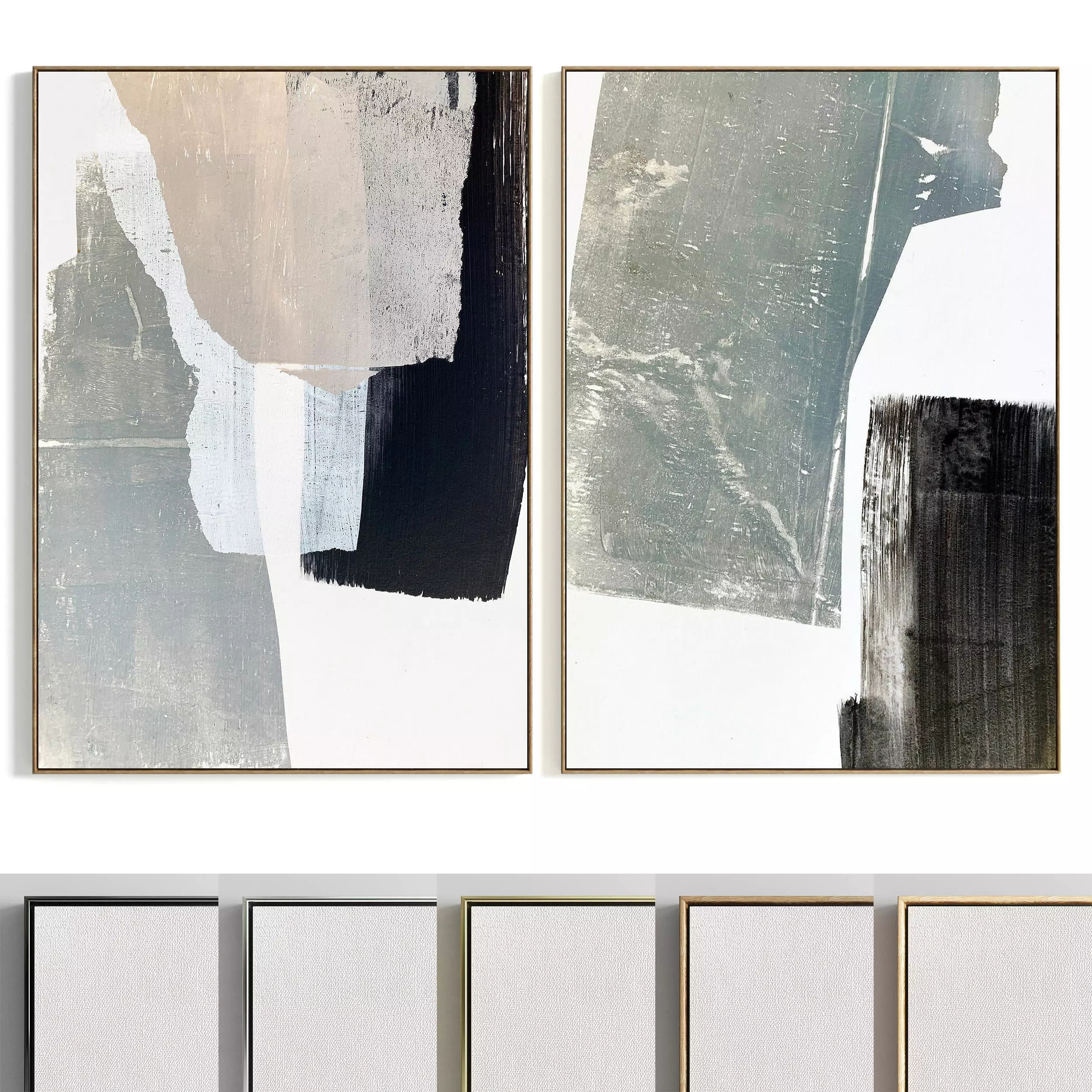 Plaster Two Photo Frame 311 Low-poly 3D model_0