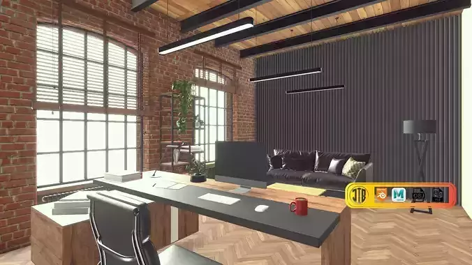 Office Room 3D Model 3D model