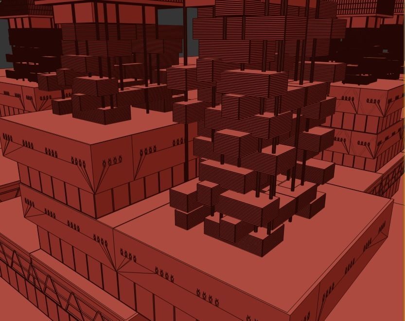 Skyscraper Future building Low-poly 3D model_7