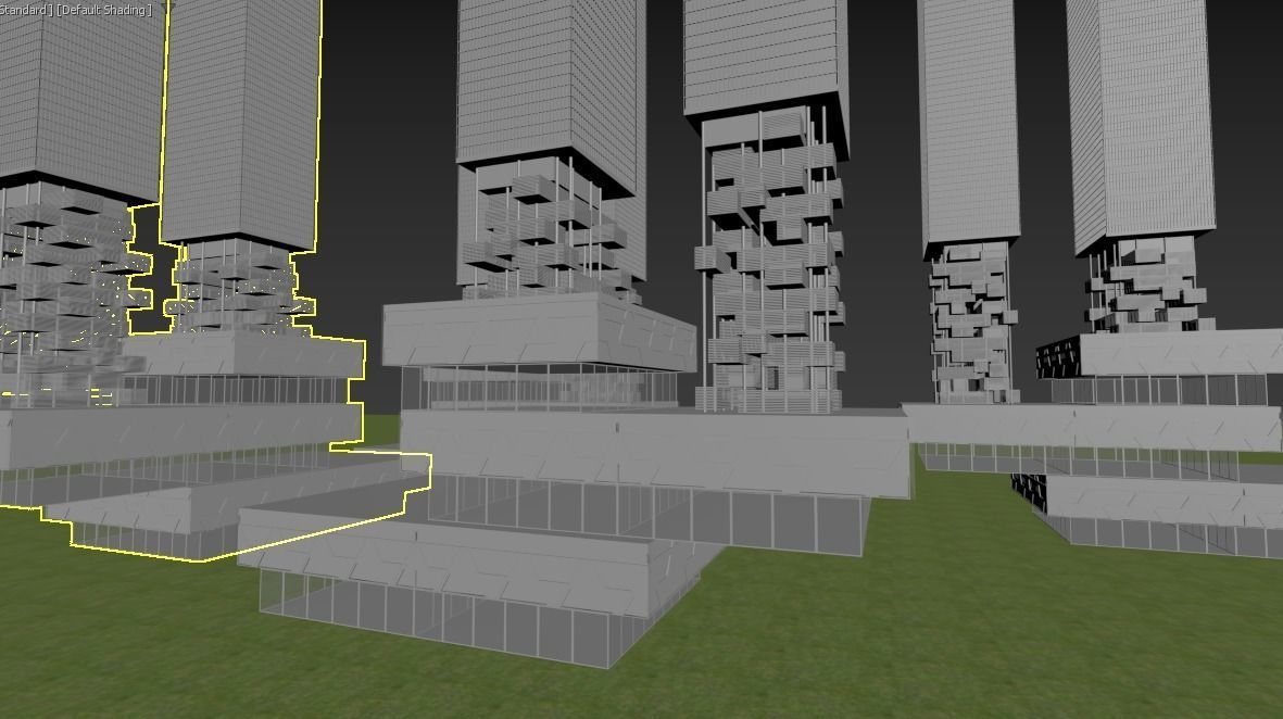 Skyscraper Future building Low-poly 3D model_6