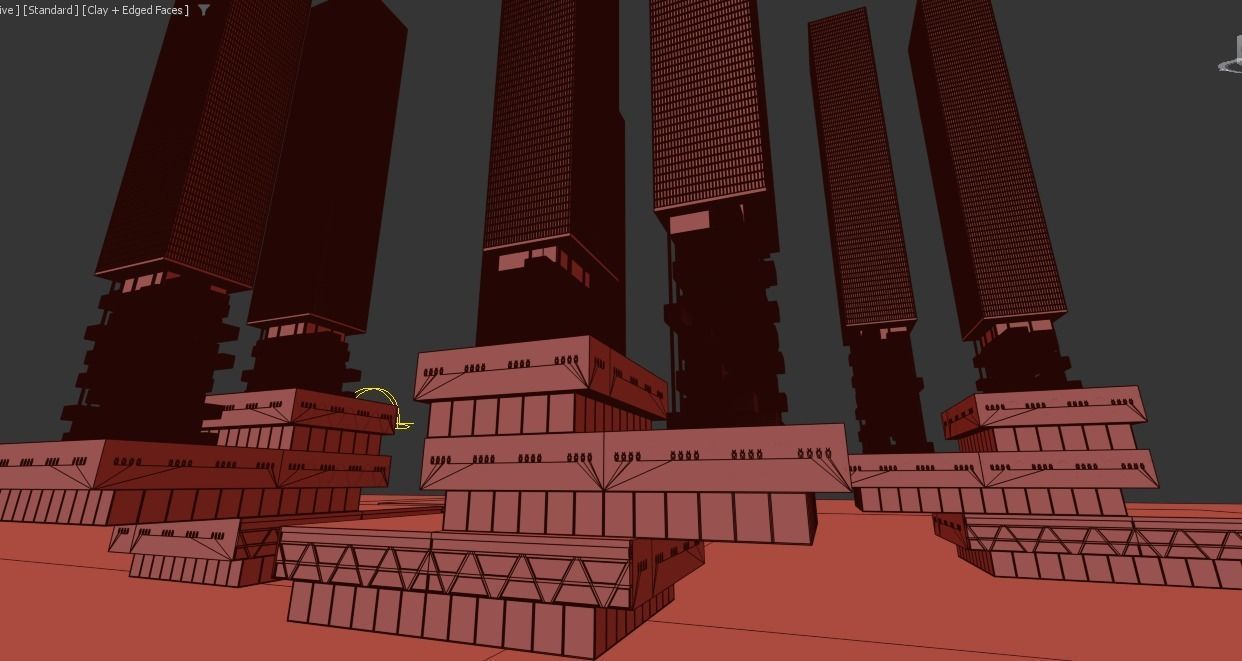 Skyscraper Future building Low-poly 3D model_8