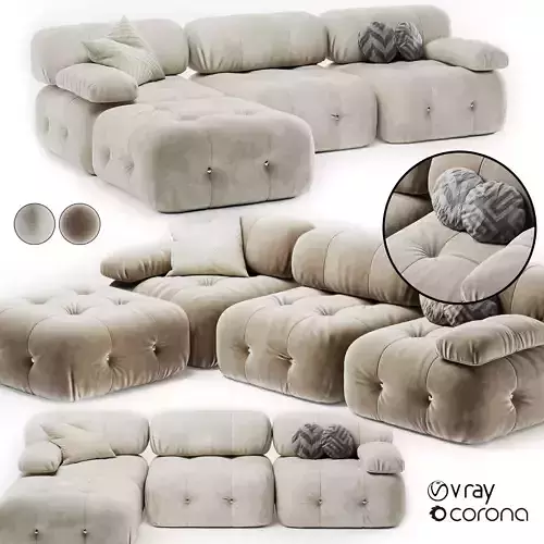 Povison L Shaped Sofa with Rolled Arm