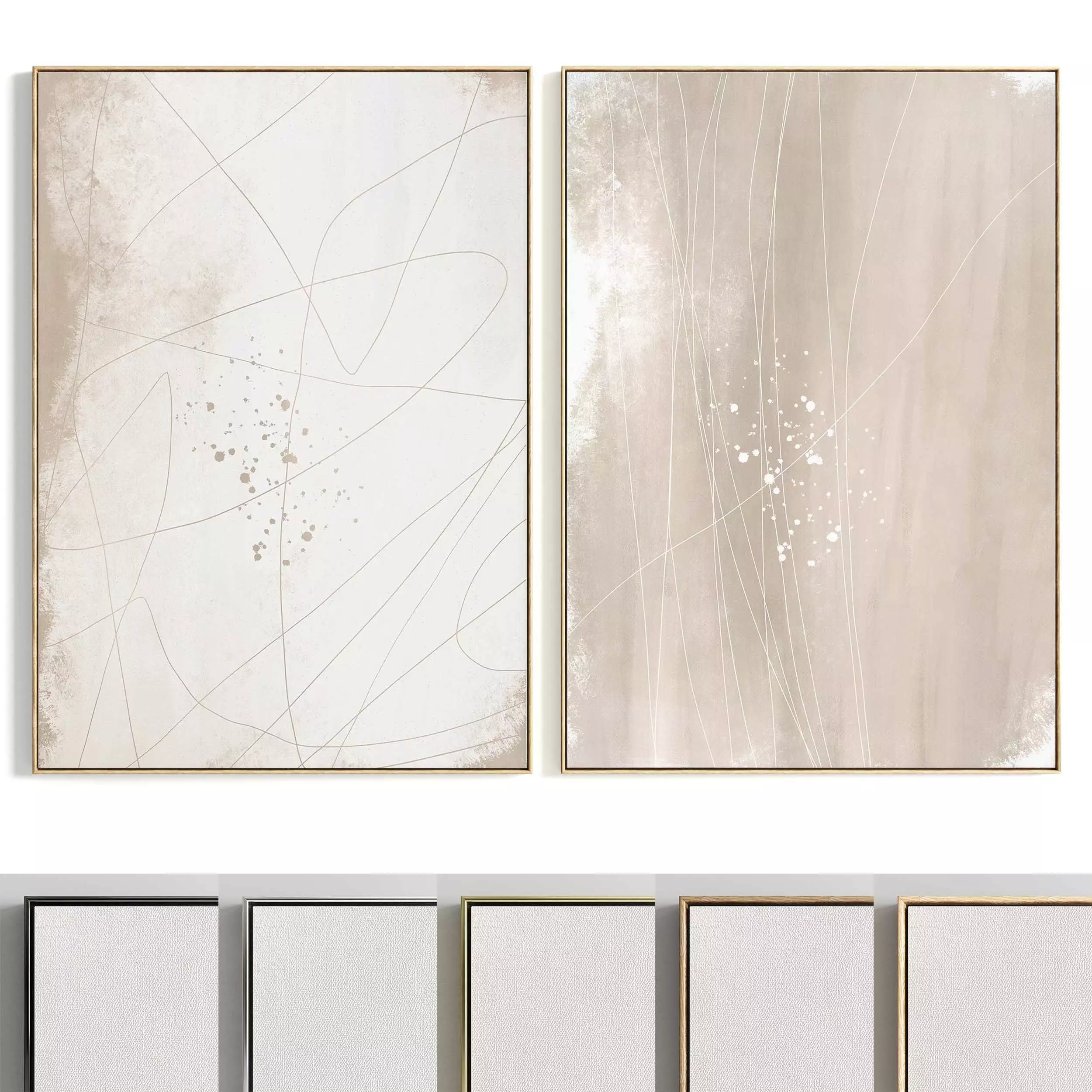 Plaster Two Photo Frame 312 Low-poly 3D model