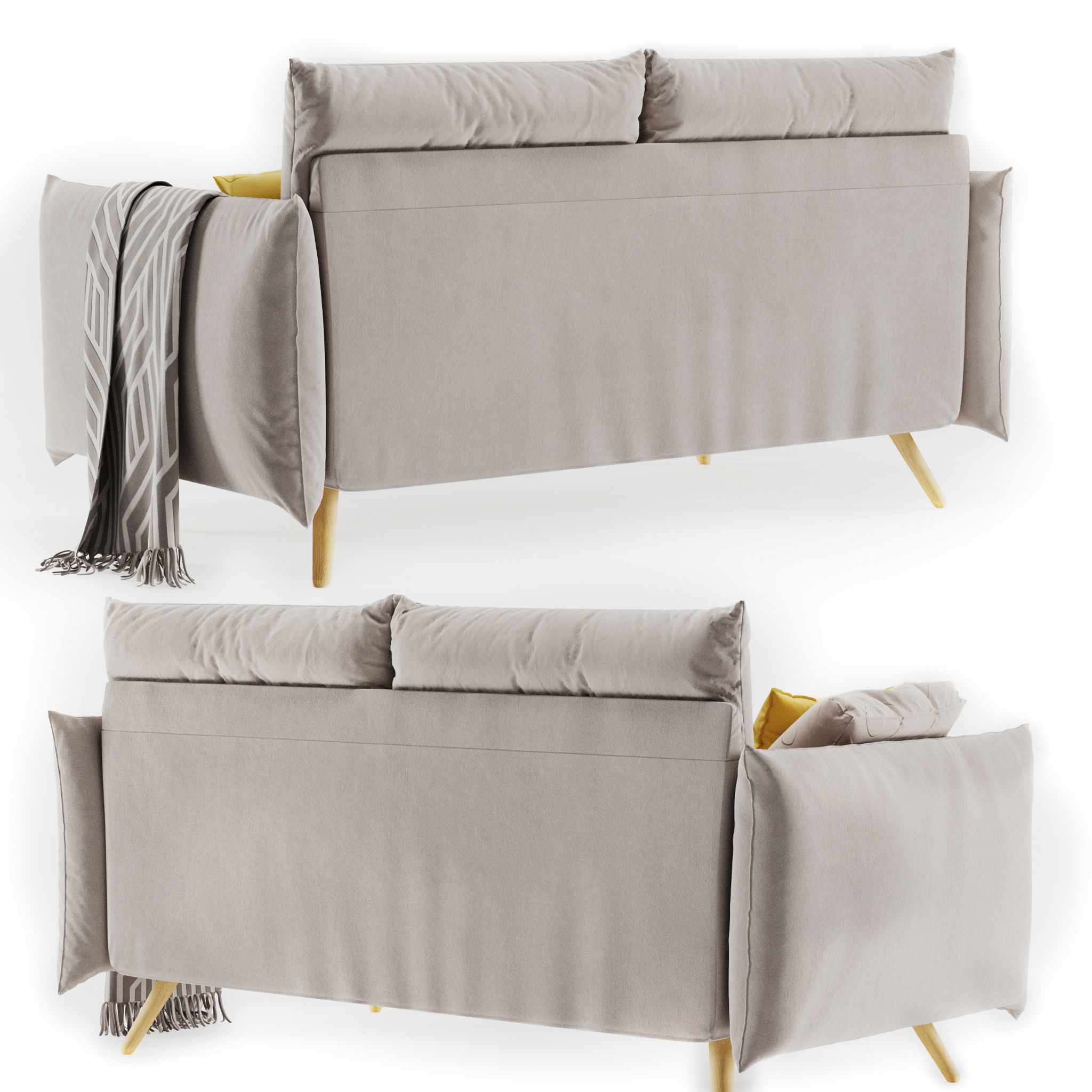 Revive Upholstered Fabric Sofa 3D model_1