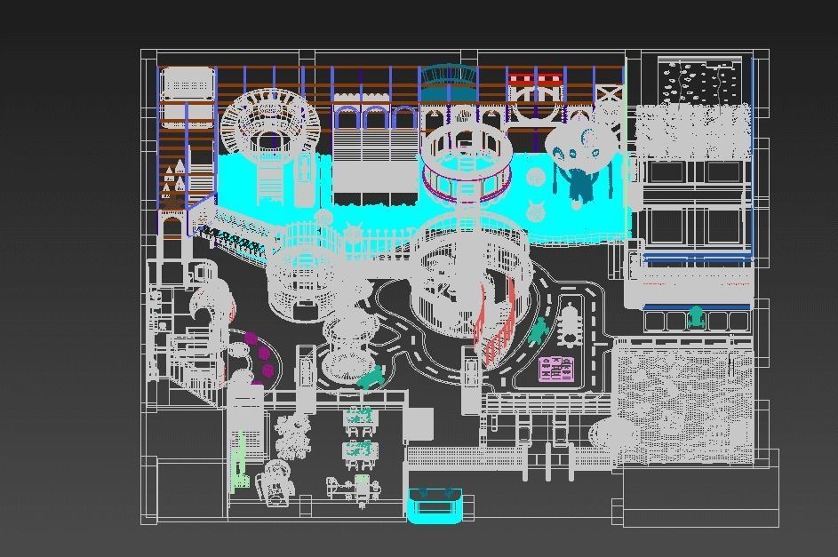 Indoor amusement park  playground 3D model_10