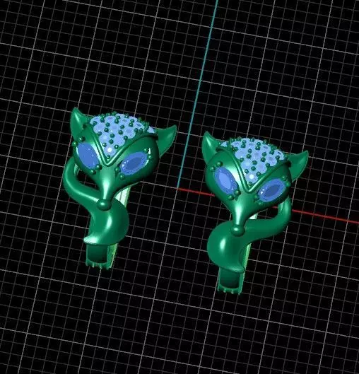 Earring fox 3D print model_0