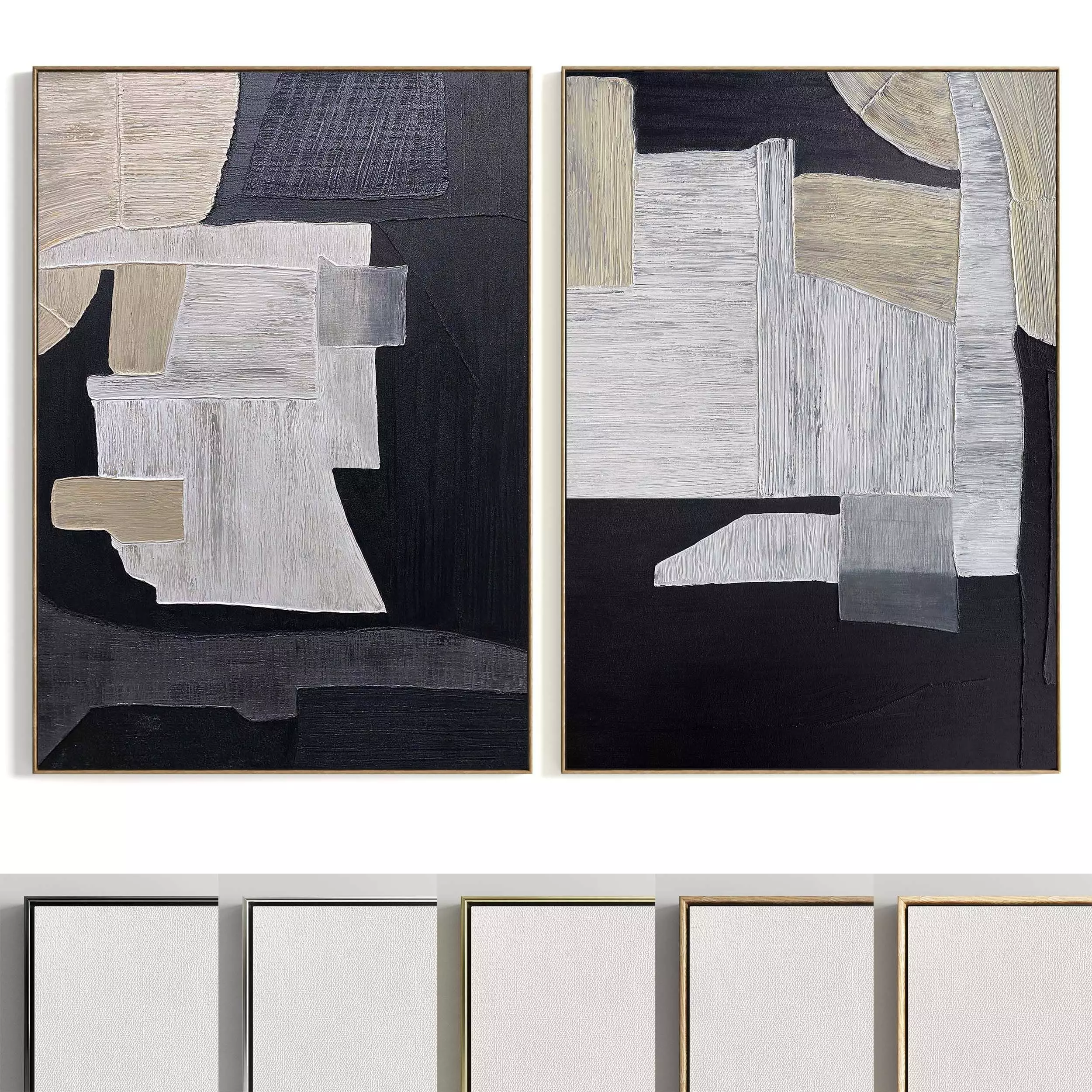 Plaster Two Photo Frame 316 Low-poly 3D model_0