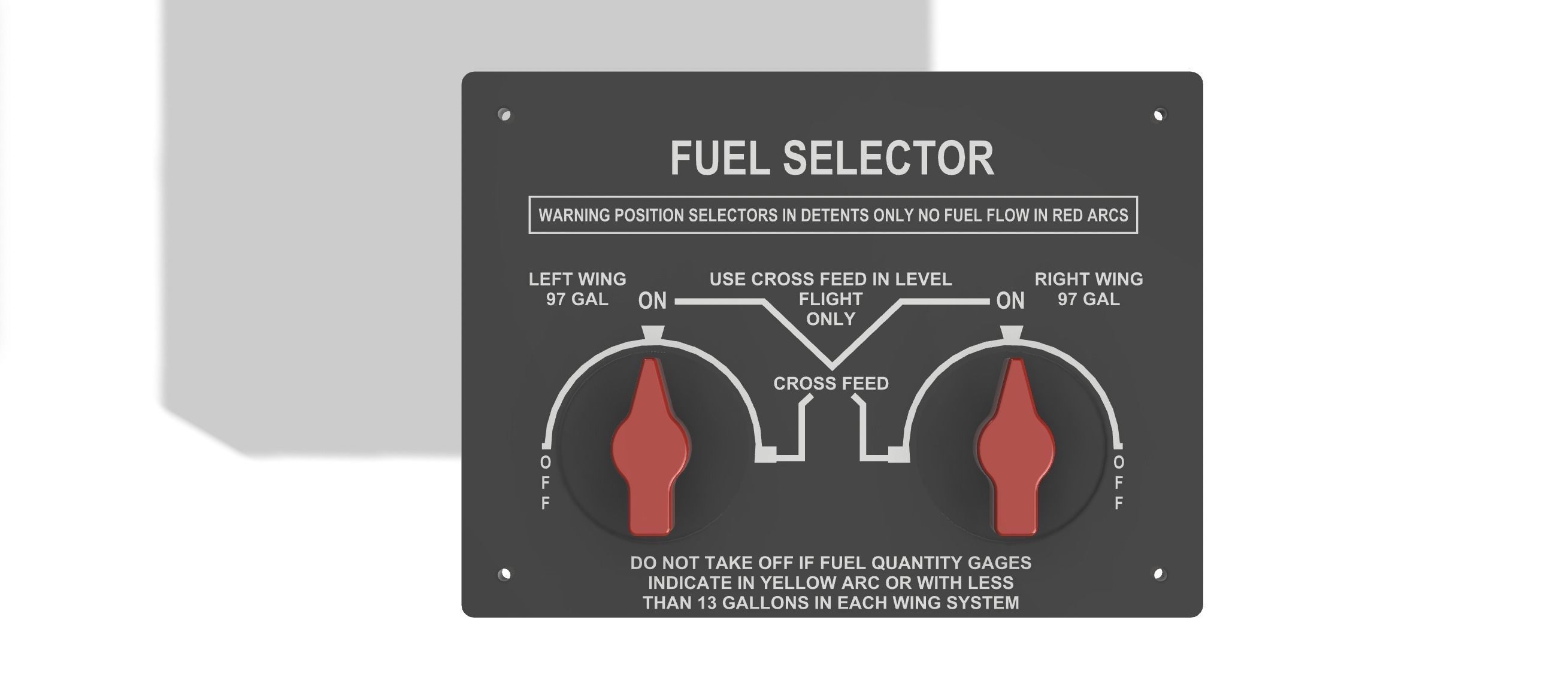 Beechcraft Baron B58 Fuel Selector 3D Print Model 3D print model_1